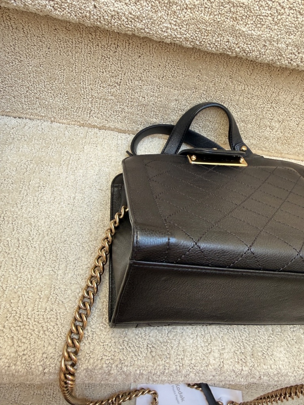 Chanel Grained Calfskin Stitched Label Click Shopper Tote Small and Black - Picture 5 of 14